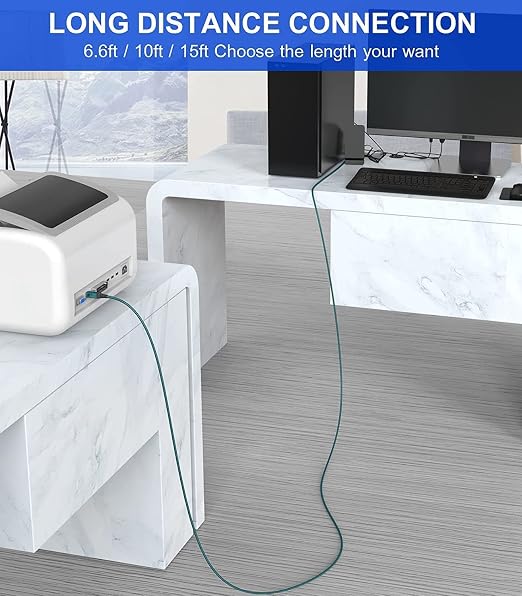 sweguard Printer Cable 15ft, USB Printer Cord USB 2.0 Type A Male to B Male - Image 5