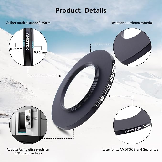 39mm Lens to 49mm Camera Lens Adapter, 39mm to 49mm Filter Step up Ring Adapter - Image 3