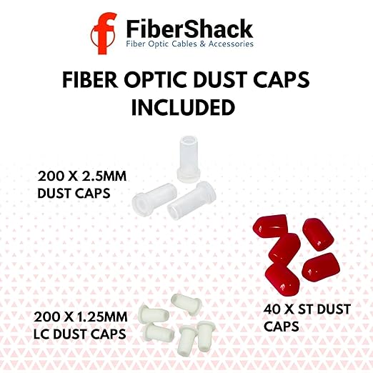Fibershack - Fiber Optic Dust Cap Kit - 3 Pack Set of Fiber Dust Caps in a Snap - Image 2