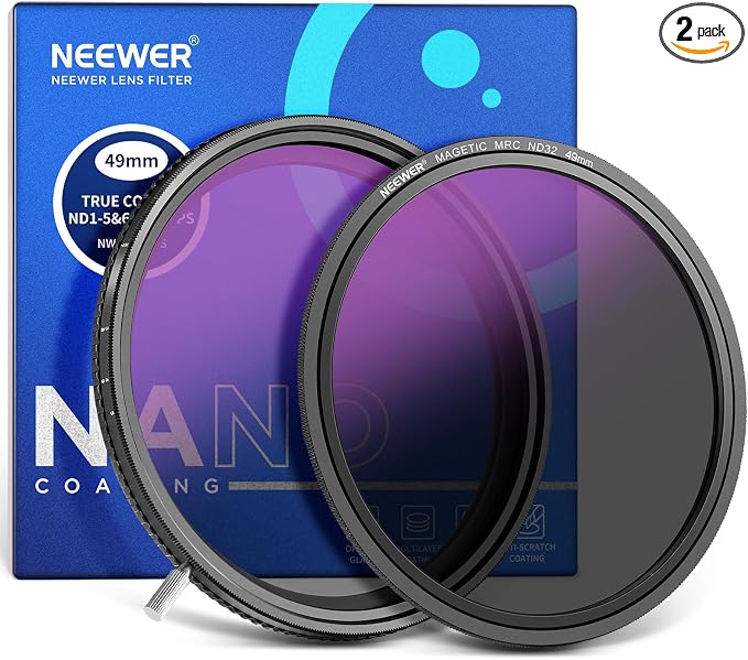 Neewer HD True Colors 49mm Variable ND Filter ND2-512, VND Filter & Magnetic by Neewer