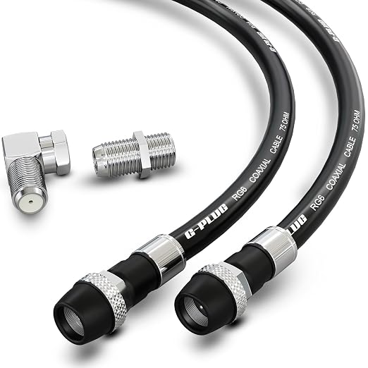 G-PLUG RG6 Coaxial Cable 150FT – Triple Shielded, Waterproof, 75 Ohm by G-PLUG