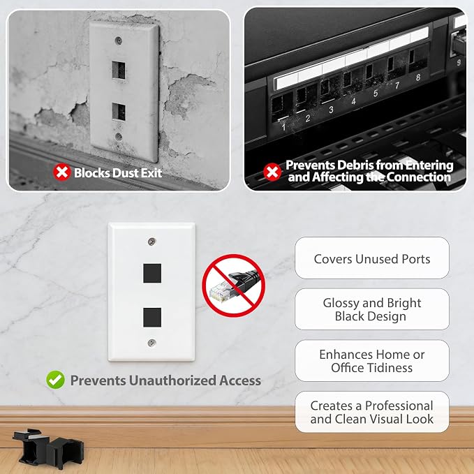 50-Pack Blank Keystone Jack Insert - Image 3