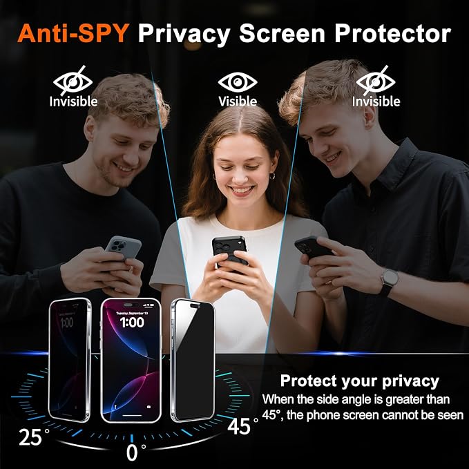 for iPhone 16 Case Clear with Privacy Screen Protector and Full Camera - Image 7