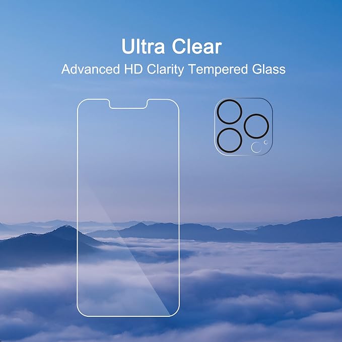 Ailun 2Pack Screen Protector for iPhone 13 Pro Display 2021 + 2 Pack Camera - Image 4