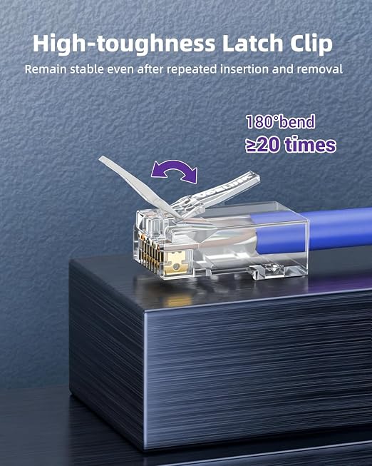VCE 25-Pack UL Listed Cat6 RJ45 Pass Through Connector, 10Gbps Unshielded - Image 4