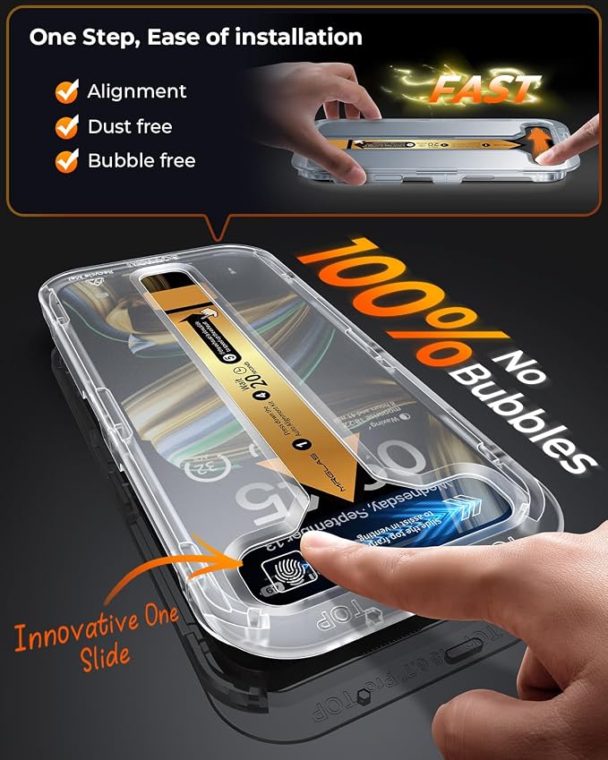 MRGLAS 4-Pack TOP 9H+ Glass for iPhone 16 Privacy Screen Protector UNBREAK - Image 2