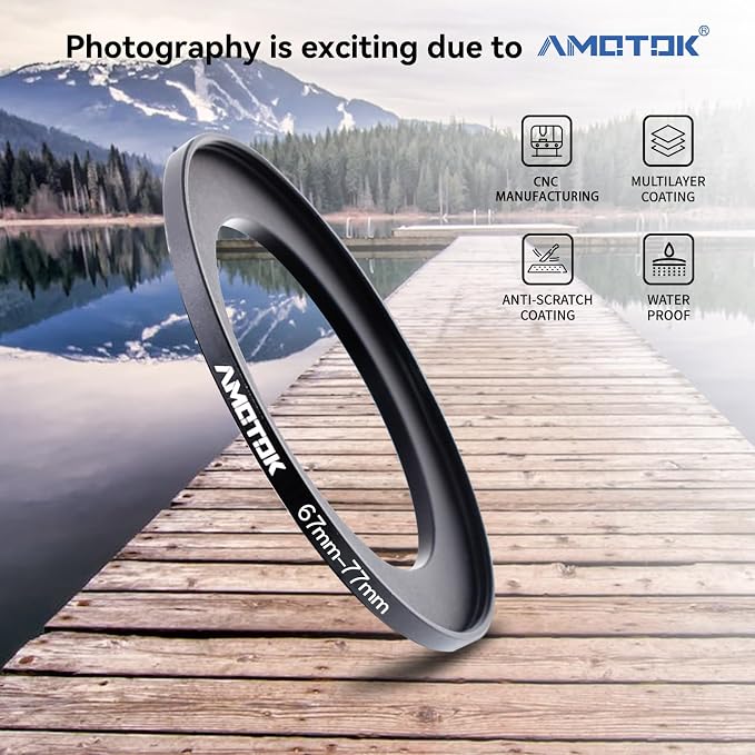 67mm Lens to 77mm Camera Lens Adapter, 67mm to 77mm Filter Step-up Ring Adapter - Image 2