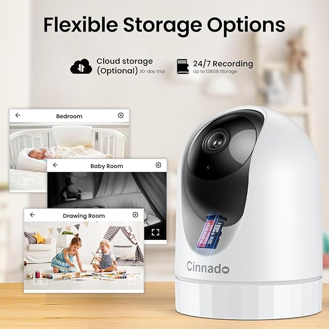 Cinnado 2K Home Security Cameras-2.4Ghz WiFi Indoor Camera - Image 7