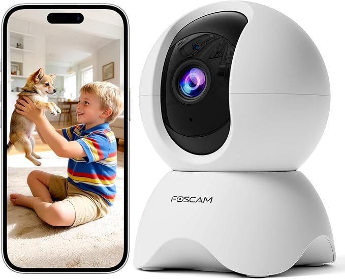 FOSCAM 3K Security Camera Indoor, 360° PTZ Baby & Pet Monitoring by Foscam