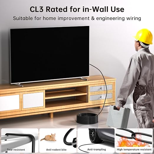 UL Certified CL3 Rated Fiber Optic HDMl Cable 16.4FT, 48Gbps Ultra Small - Image 2