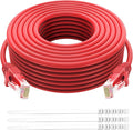 Adoreen Cat 6 Ethernet Cable 50 Ft-Red, Outdoor & Indoor Snagless Long Round by Adoreen