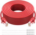 Adoreen Cat 6 Ethernet Cable 25 Ft-Red, Outdoor & Indoor Snagless Long Round by Adoreen