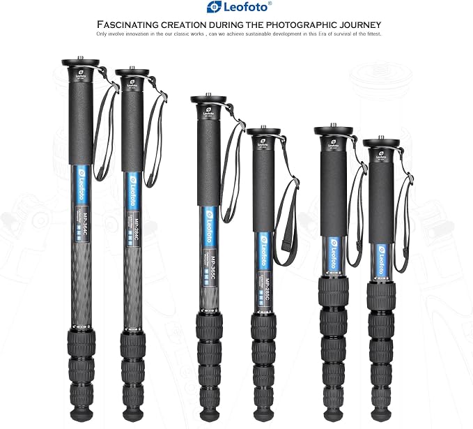Leofoto MP-364C 67" 4-Section Carbon Fiber Portable Monopod, Lightweight - Image 2
