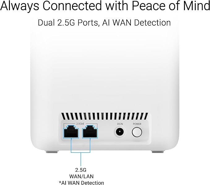 ASUS ZenWiFi BD4 Dual-Band WiFi 7 Mesh, 3600 Mbps, 2450 sq. ft., Dual 2.5G Ports - Image 4