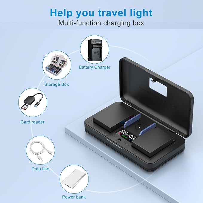 DMW-BLC12 Camera Battery Multifunctional Charger Set Compatible - Image 2