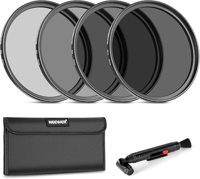 NEEWER 49mm ND Lens Filter Kit: ND2 ND4 ND8 ND16, Lens Cleaning Pen, Filter by Neewer