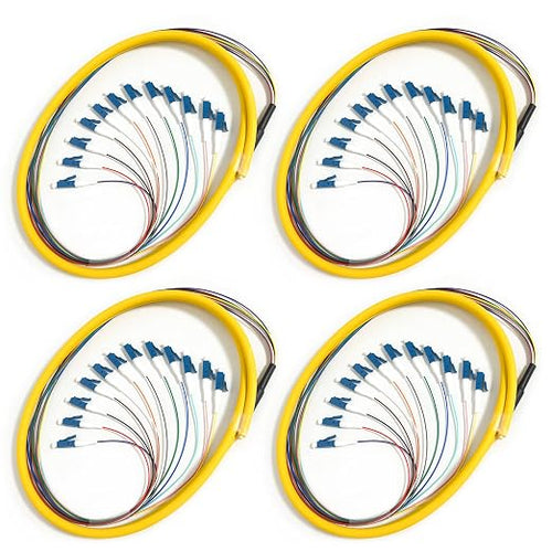 4Pack LC UPC 12 Fibers OS2 Single Mode Bunch Fiber Optic Pigtail, SingleMode by Bangun
