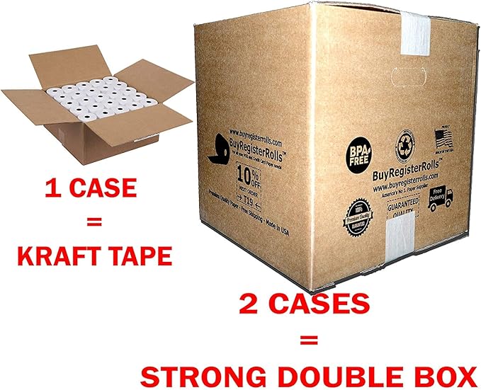 3'' x 95' White/Canary 2 Ply Carbonless Kitchen Printer Paper Cash Register - Image 6