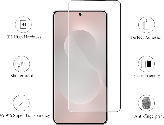 Ailun Glass Screen Protector for Galaxy S25 Edge 3 Pack + 3 Pack Camera Lens - Image 2