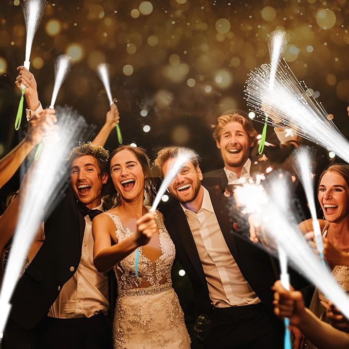 SHQDD 24 PCS White LED Fiber Optic Wands, Wedding & Party Supplies, Glow & - Image 3