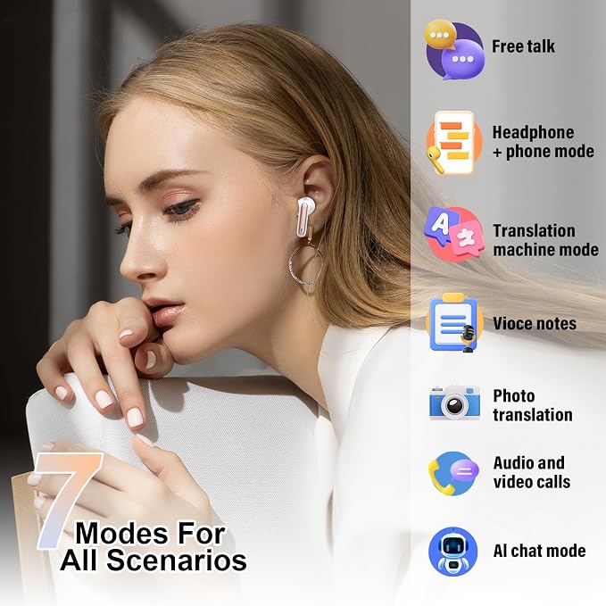 Ai Translation Earbuds Real Time, 165 Languages Translator Earbuds - Image 3