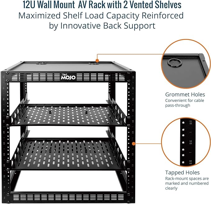 Tecmojo 12U Open Frame Network Rack - Image 4
