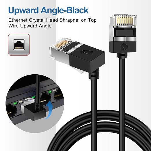 Flexible Cat 6 Ethernet Cable 270 °Upward Angle 15 Feet, Ultra Thin & Slim Rj45 - Image 5