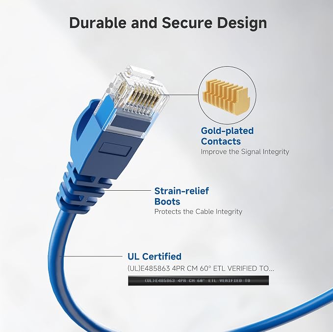 Cable Matters 10Gbps 5-Pack Snagless Cat 6 Ethernet Cable - 14ft - Image 5