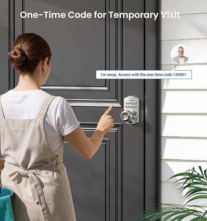 Veise KS03 Keypad Door Knob Lock, Keyless Entry Digital Lock - Image 5