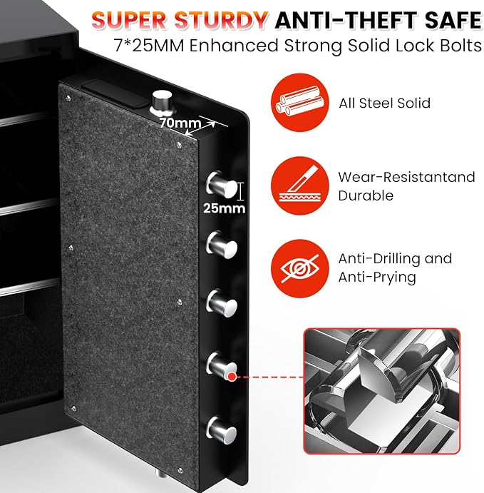 Fireproof Safe for Home, 7  Heavy Duty Fire Proof safes for Home Use - Image 6