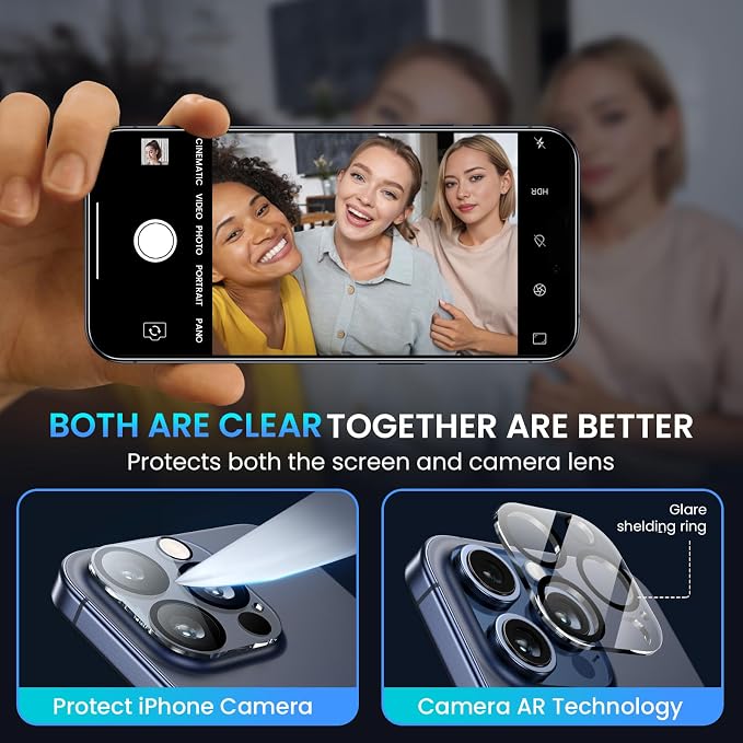 Fotbor [3+3 Pack for iPhone 15 Pro Screen Protector - Image 3