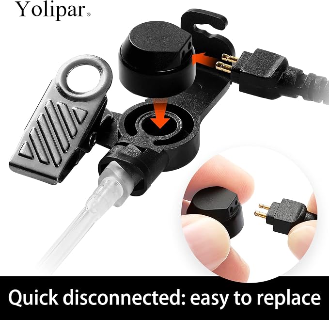 RDM2070D 2-Pin 2-Wire Motorola Walkie Talkies Earpiece Surveillance Kit - Image 4