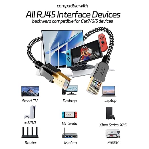 Cat 8 Ethernet Cable 100FT, Nylon Braided High Speed Internet Network Cable - Image 5