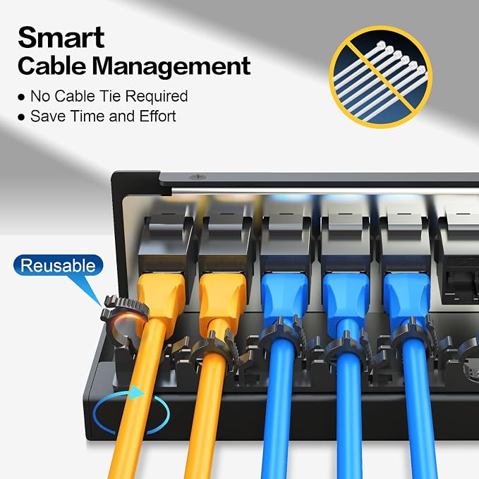 Patch Panel 6 Port with 6pcs Cat6 Keystone Jack【EC Listed】 Shielded No Rust and - Image 2