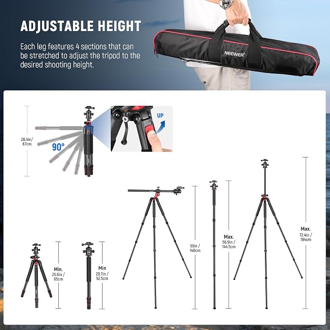 NEEWER 72 inch Camera Tripod Monopod - Image 5