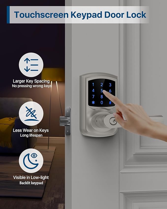 HIDALIFE Keyless Entry Door Lock, Keypad Door Lock - Image 3