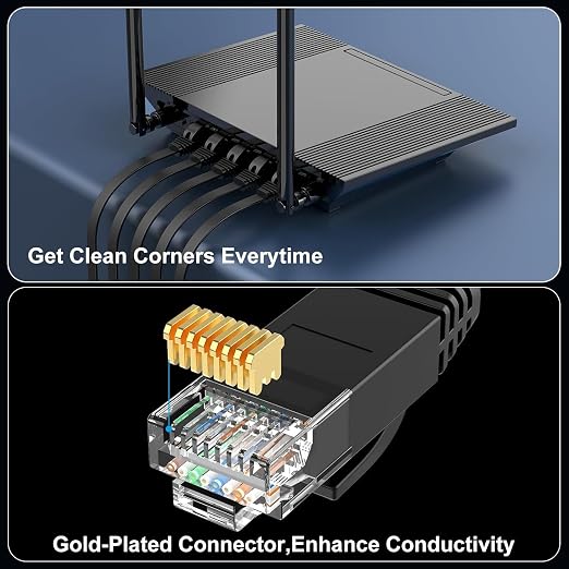 Cat 6 Ethernet Cable 10ft Flat Internet Network Cables - Image 5