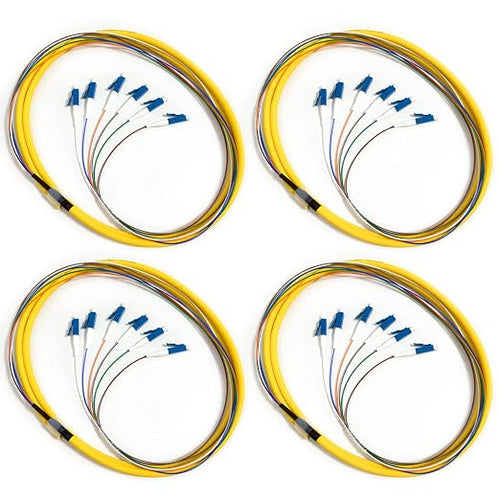 4Pack LC UPC 6 Fibers OS2 Single Mode Bunch Fiber Optic Pigtail, SingleMode by Bangun