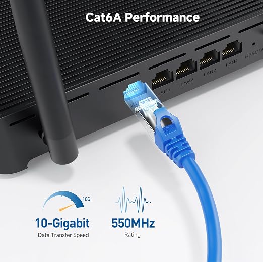 Cable Matters 10Gbps Snagless Short Shielded Cat 6A Ethernet Cable - 1ft - Image 3