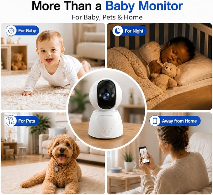 Indoor Security Camera, 5GHz 3MP Baby Monitor Camera - Image 9
