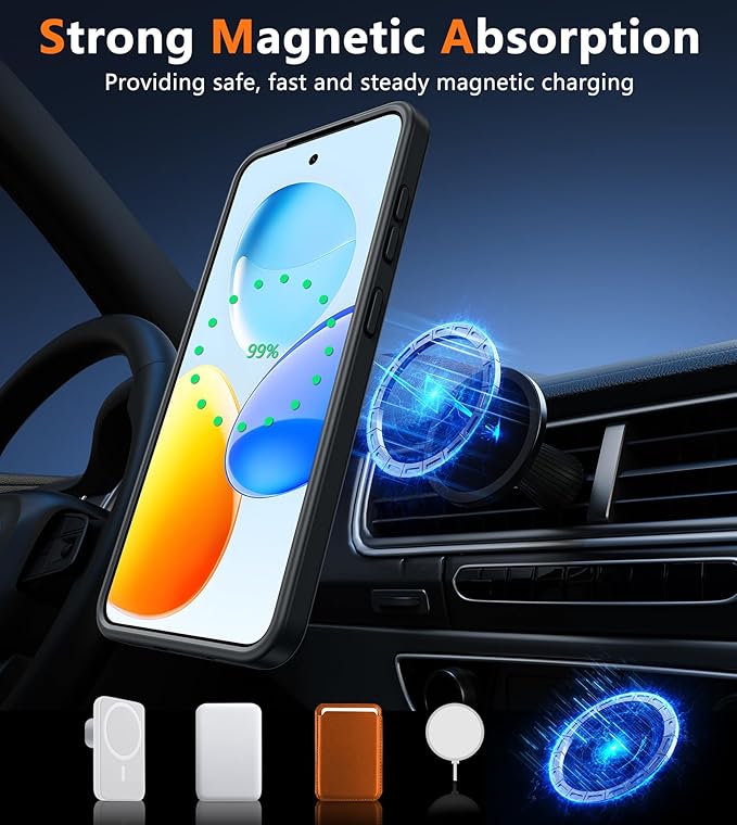 FNTCASE for Samsung Galaxy S25-Plus Case: for S24 Plus Magnetic Translucent - Image 3