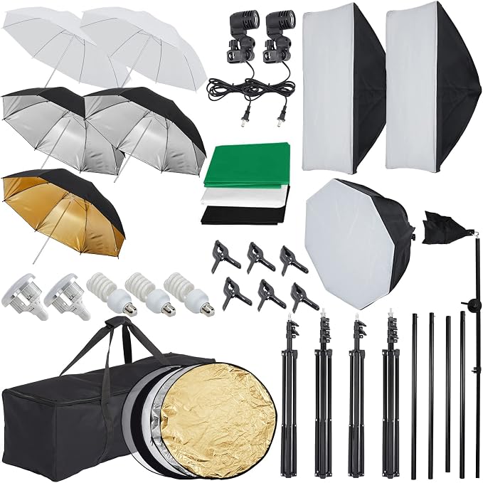 Photography Lighting kit with Backdrops, 8.5ftx10ft Backdrop Stand, 5 Tripod - Image 7