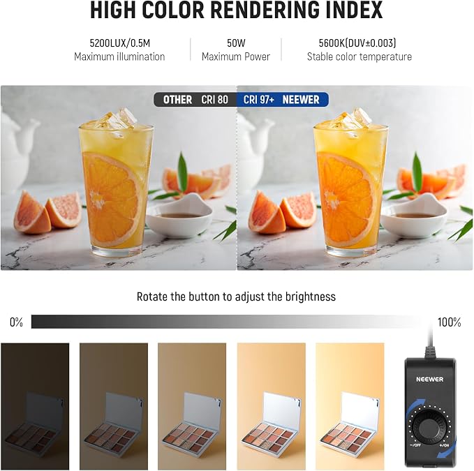 NEEWER Upgraded Photo Studio Light Box, 4 Color Backdrops, Cleaning Cloth - Image 3