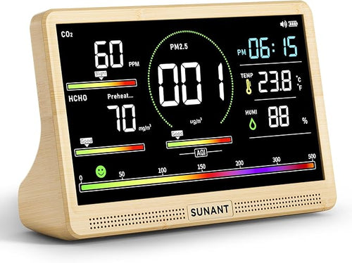 16-in-1 Air Quality Monitor Indoor, Real Time CO2, Formaldehyde, Temperature & by Unknown
