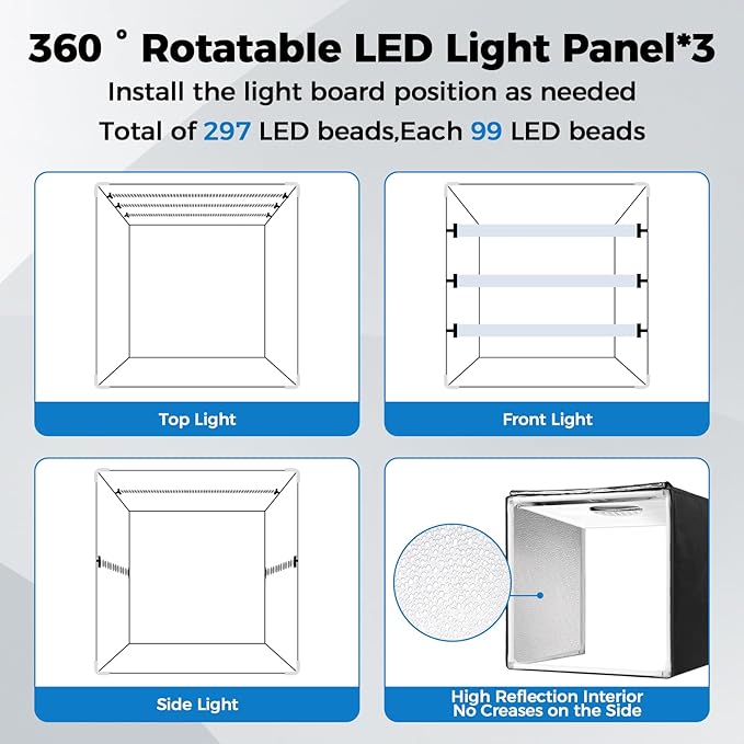 Photo Light Box, Portable 12/16/20/24/32 Inch Photo Studio Light Box, Shooting - Image 4