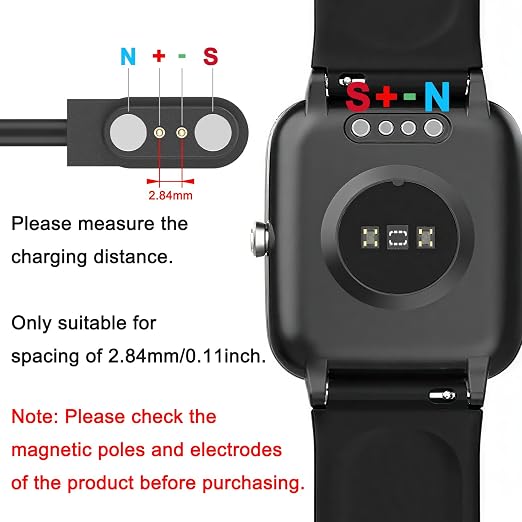 Meliya VeryFit Smartwatch Charger Cable, Magnetic 2 Pin Charging Cable - Image 2