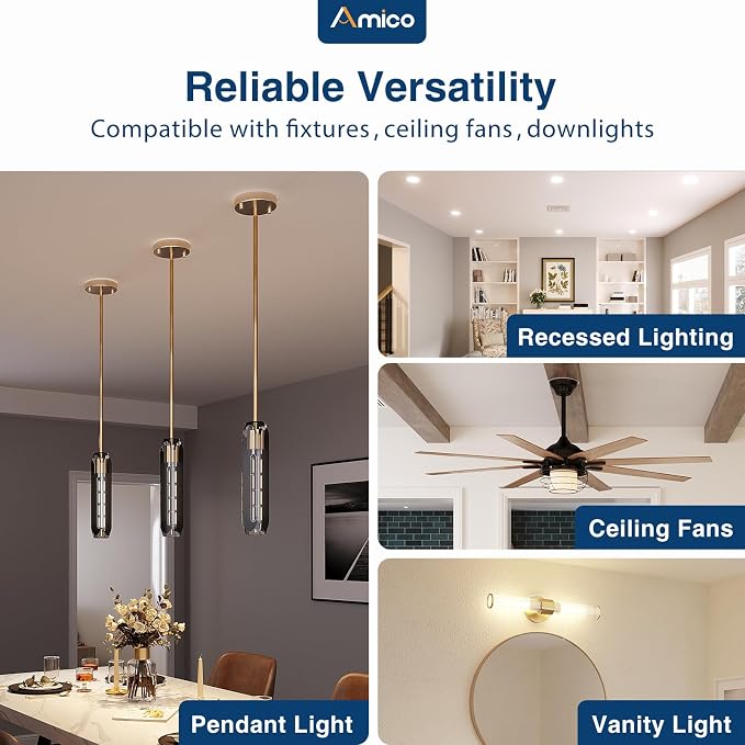 Amico 12 Pack Goof Rings for 6 Inch Recessed Lights, Can Light Trim Ring Cover - Image 6