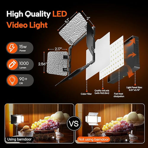 2 Pack LED Video Photography Lighting Kit - Image 2