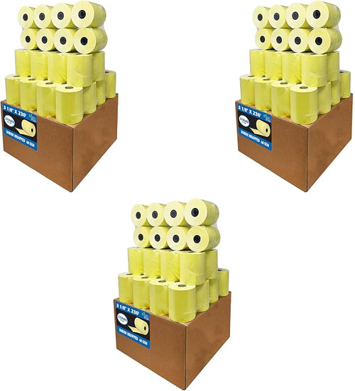 3 1/8 x 230 Yellow Thermal Paper Receipt Rolls fits all Clover POS Cash by BuyRegisterRolls%C2%AE