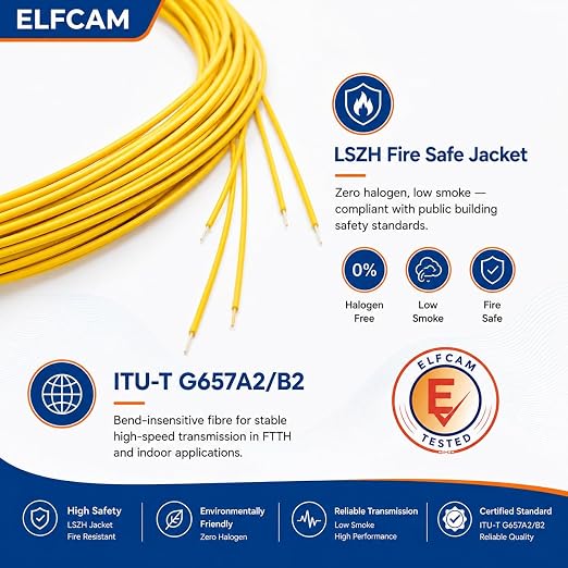 Elfcam® - Fiber Optic Pigtail 12 Fibers Singlemode Simplex FCA 9/125um OS2 - Image 3